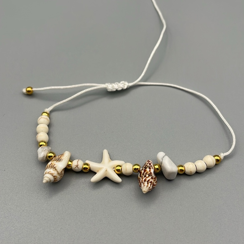 Seashell and Starfish Beaded Bracelet